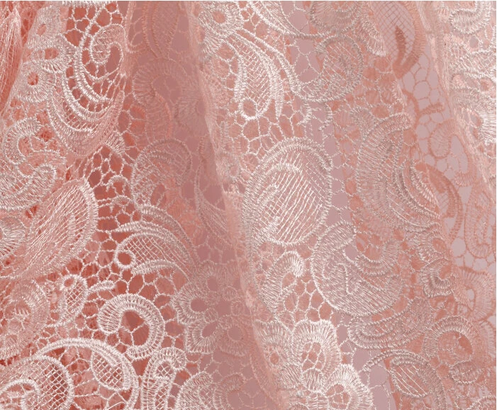 

1 meter 120cm 47.24" wide pink embroidery fabric lace dress cloth clothing materials MM242