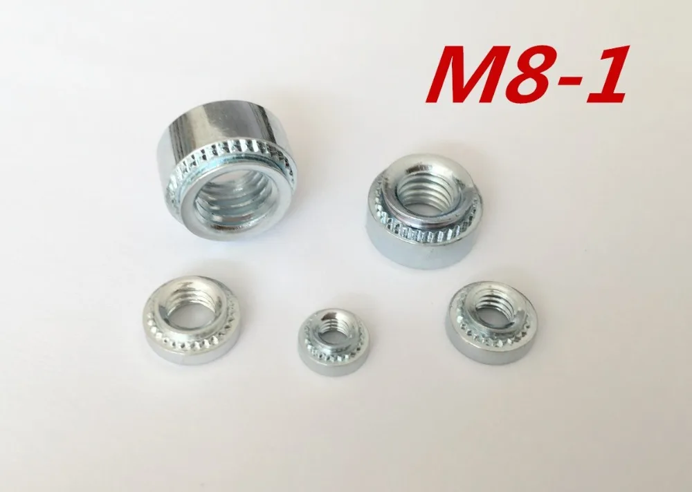 10pcs/lot High Quality M8-1 M8 press nut clinching Nut steel zinc plated Rivet Nuts inserting self clinching Nuts