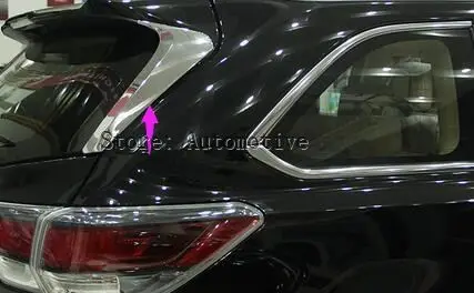 

2pcs ABS Chrome Rear Window Side triangle Cover trim for Toyota Highlander 2014 2015 2016