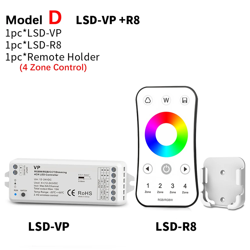 Imagem -03 - Rgb Rgbw Controlador rf 12v 24v 15a em Rgb Rgbw Led Luz de Tira Inteligente Wifi Controlador Pwm 2.4g sem Fio Toque Controle Remoto