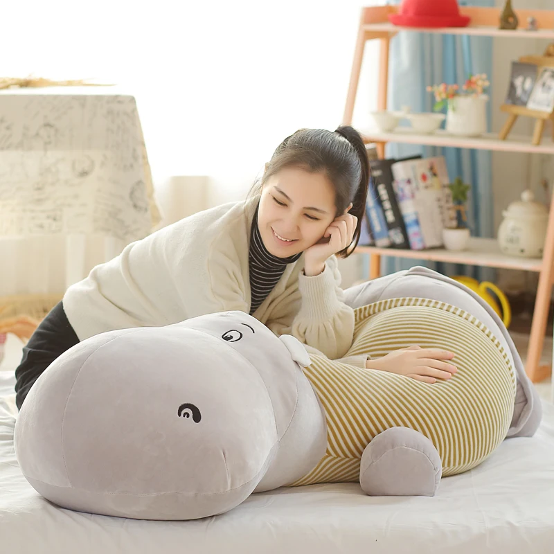 

Dorimytrader New Pop Giant Soft Cartoon Anime Hippo Plush Toy Big Stuffed Animal Hippos Pillow Doll Great Present 53inch 135cm