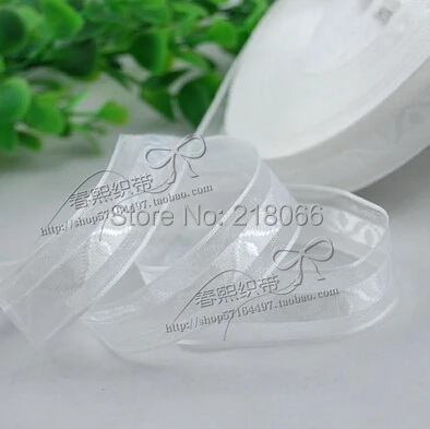 1roll 50Yd (20mm) White Organza Ribbon Wedding Party High Quality Craft Satin Woven Edge Sheer 1001