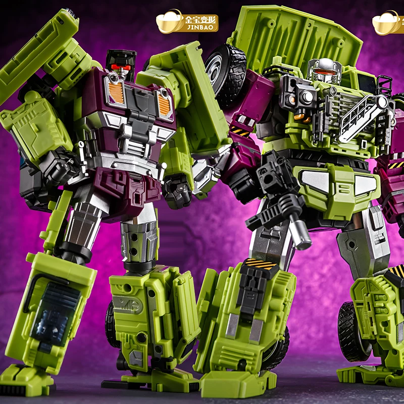 With Box Jinbao GT Devastator Transformation G1 Oversize 6 IN1 Bonecrusher Scrapper Haul Mixmaster Hook Action Figure Robot Toy