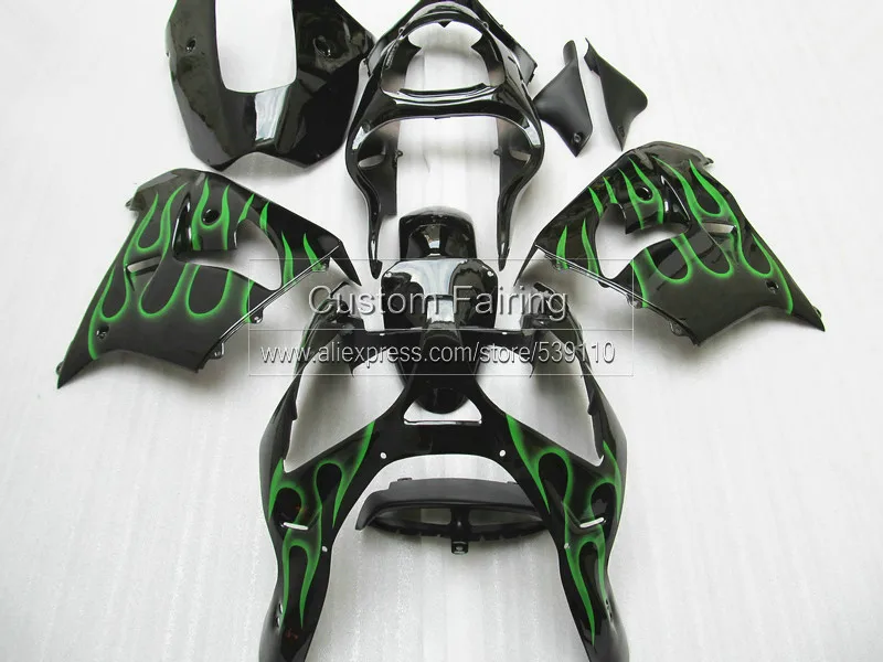 ABS Motorcycle fairing kit for Kawasaki ZX9R Ninja zx - 9r 2000 2001 00 / 01  green falmes 7gifts fairings CG44