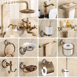 20-Piece Antique Brass Wall Mounted Bathroom Hardware Set Toilet Paper holder/ Robe Hook/ Towel Bar/ Towel Rings