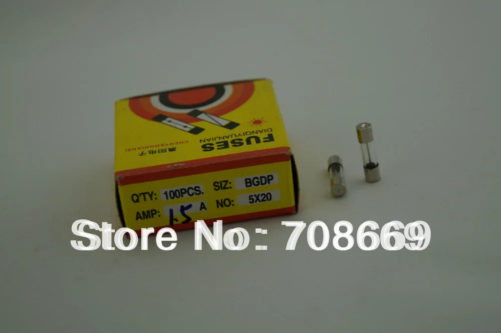 100pcs Fast Blow Glass Fuse, 5mm x 20mm 250V 1.5A