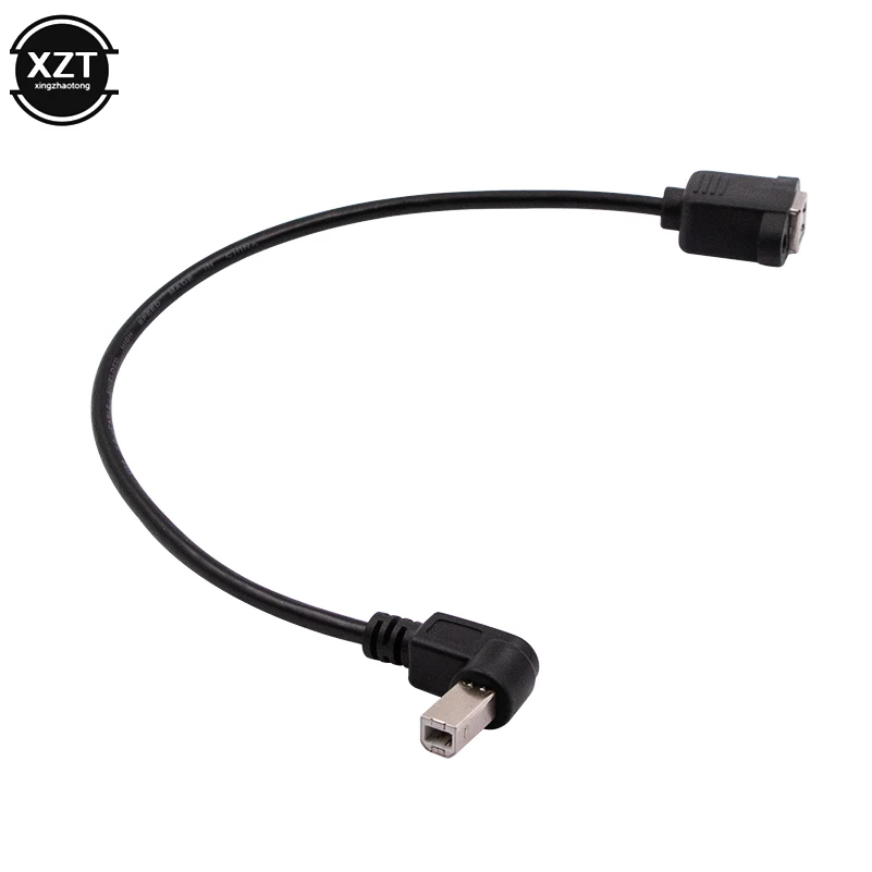 PZ 1PCS Right Angle USB Type B male to USB B female Printer Panel Mount new Extension Sync Cable Cord 0.3M 0.5M