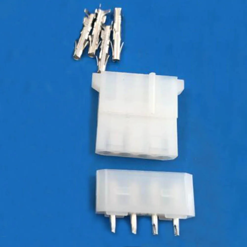 

5 SET 5.08mm 4 Pin Nylon Female Connector 8981 IDE Power Plug +Straight Pin Welded Blanks+Terminal for 18-24AWG Wire