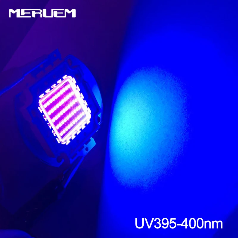 UV Purple LED integrated Chips 365nm 370Nm 395Nm 400Nm High Power COB Ultraviolet Lights for Money 10/20/30/50/100W Nail Dryer