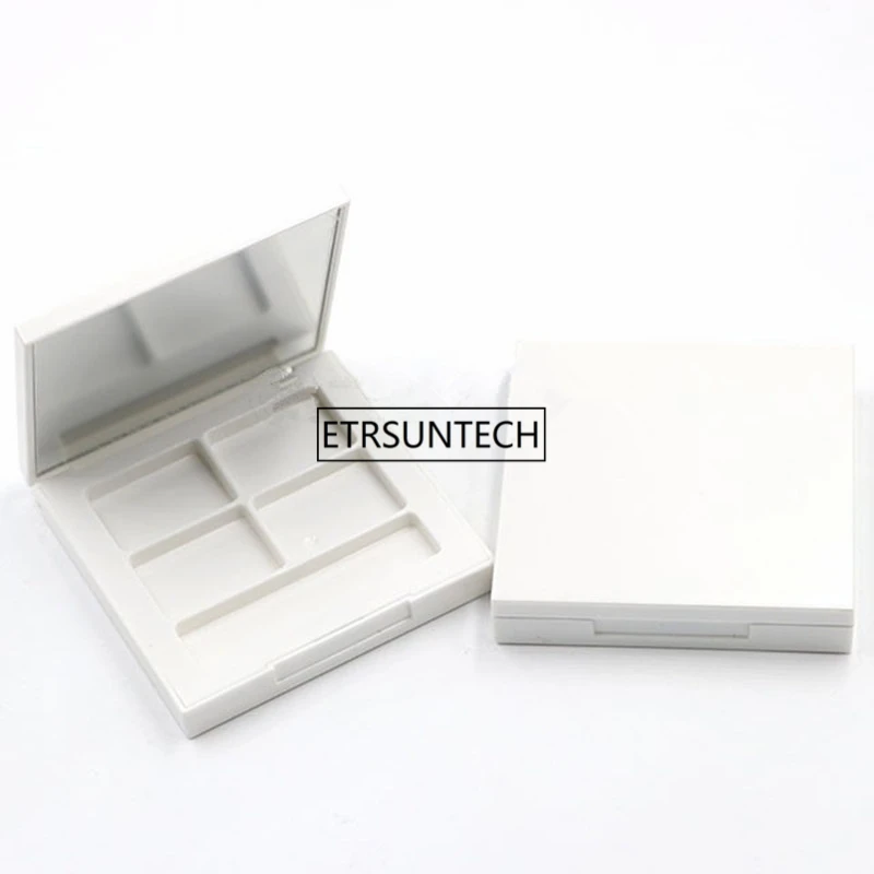 100pcs Eye Shadow Empty white Palette DIY Palette Eyeshadow Case Cosmetic Containers Make up with Mirrors F2191