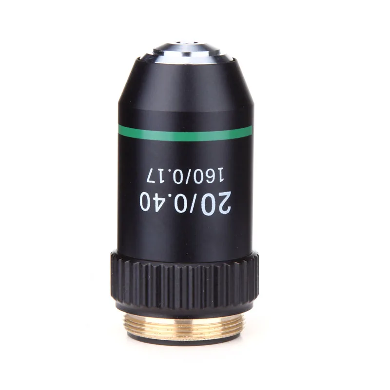 195 nero acromatico obiettivo 4X 10X 20X 40X 60X 100X microscopio di alta qualità ottica obiettivo RMS 20.2mm parti dell'obiettivo