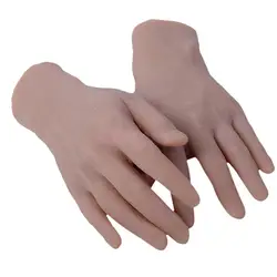 2Pcs Soft Practice Hand Model 3D Flexible 1:1 Adult Mannequin Fake Skin Salon Tattoo Nail Art Training Display Tool