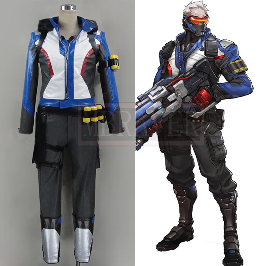 Custom Made Shooting Game Cosplay Costume Soldier 76 Adult Men Carnival Cosplay Costume