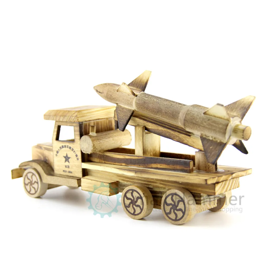 

Wooden simulation rocket tank model gift collection gift children's souvenir toy car