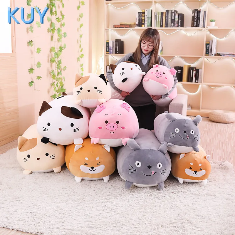 Jouets en peluche angimignons pour la décoration intérieure, animal en peluche, beurre, charmant, chat, chien, over, torpain, oreiller de canapé, coussin pour enfants, 60 cm, 90cm, nouveau