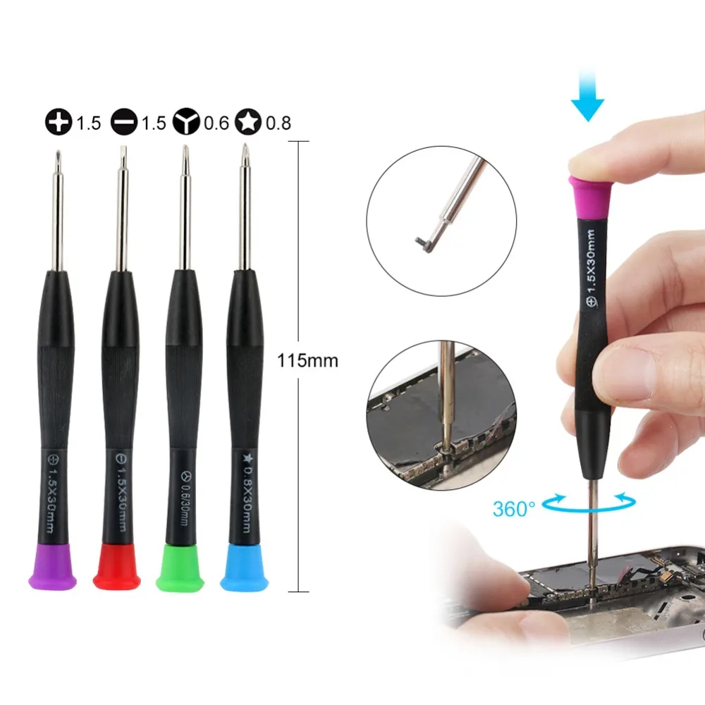 DIYFIX 23 in 1 CellPhone Repair Tools Set for iPhone X 8 7 6S 6 Plus Disassembly Hand Tools Kit Screwdriver Picks Set Spudger