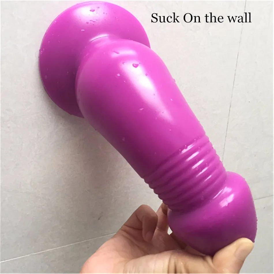 FAAK New Large Butt Plug Wine Red Transparent Anal Dildo With Suction Cup Mushroom Shape Sex Toys For Woman Man Erotic Products