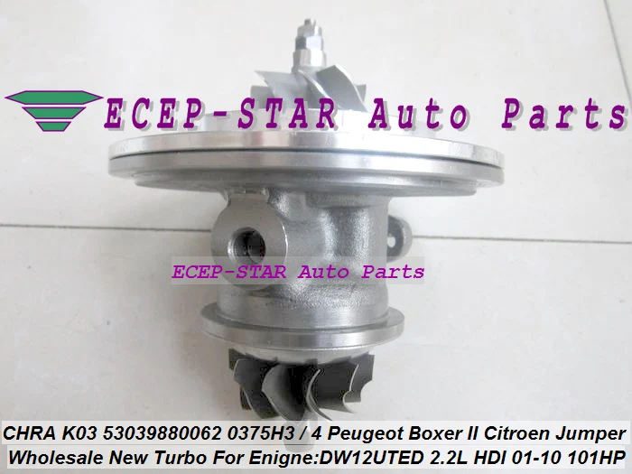 Free Ship Turbo Cartridge CHRA K03 53039880062 9643350480 0375H3 For Peugeot Boxer For Citroen Jumper 2001-10 DW12UTED 2.2L HDI