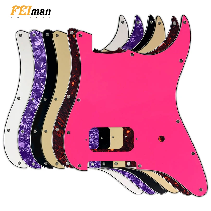 Feiman Custom Parts 11 Screw Holes Pickguards Suit For Fender Tom Delonge Strat Guitar US Spec Strat With Bridge Humbucker