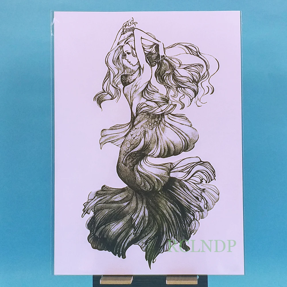 Waterproof Temporary Tattoo Sticker sexy mermaid fantastic girl tatto stickers flash tatoo fake tattoos for women