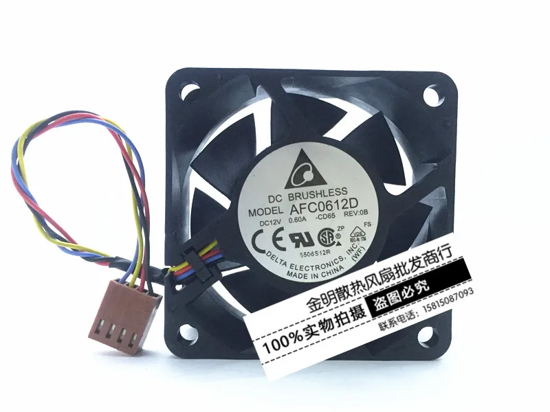 

Delta Electronics AFC0612D CD65 Server Cooling Fan DC 12V 0.60A 60x60x25mm 4-Wire