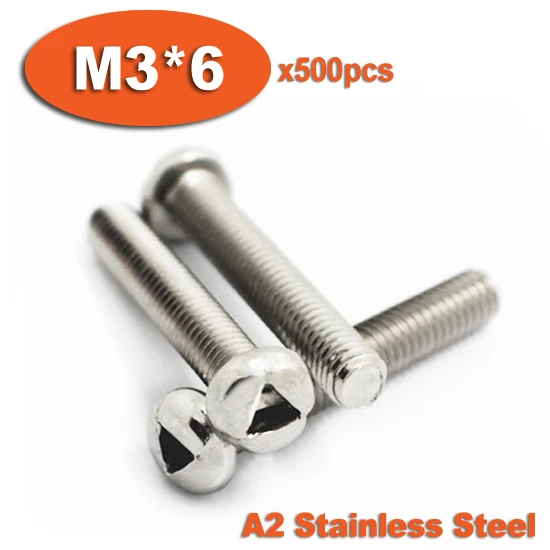 500pcs DIN7985 M3 x 6 A2 Stainless Steel Triangle Slot Pan Head Tamper Proof Security Screw Screws