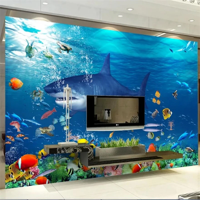 

wellyu Custom wallpaper Underwater aesthetic 3D TV background wall custom large mural green wallpaper papel de parede Mural