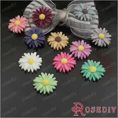 

Wholesale 25mm Random Mix Colours Daisy Flower Resin Beads Diy Jewelry Findings Accessories 20 Pieces(JM5929)