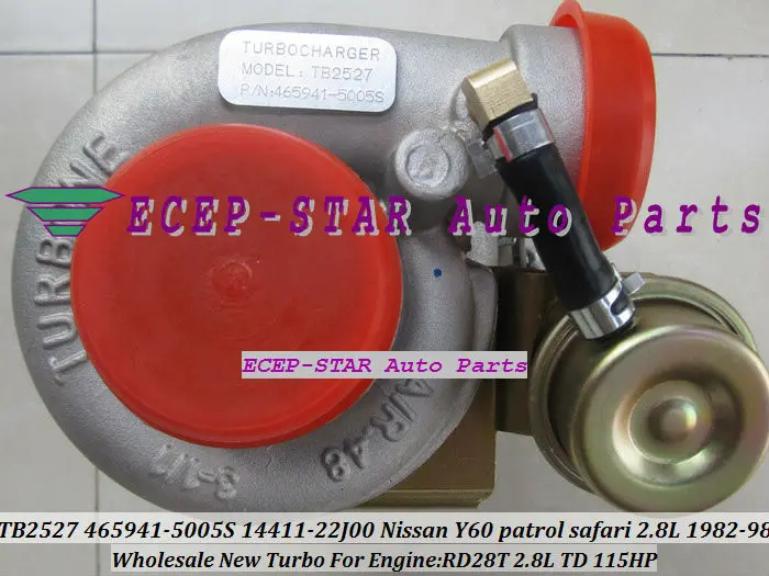 TB2527 465941-0005 465941-0002 465941-0003 14411-22J01 465941 452022 Turbo Turbocharger For NISSAN Y60 Patrol Safari RD28T 2.8L