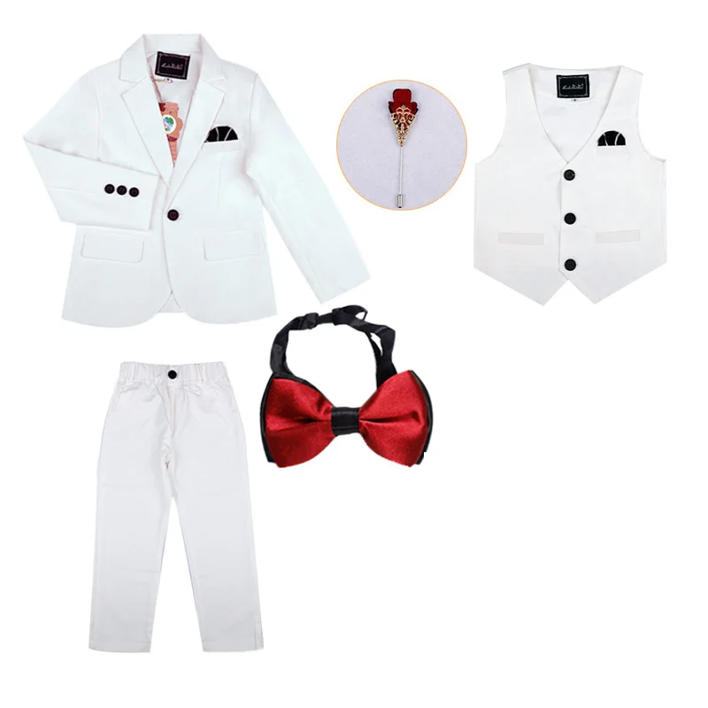 

Formal child suits for boys European and American style black/white child suit boys wedding suit for Flower boy Birthday Clothes