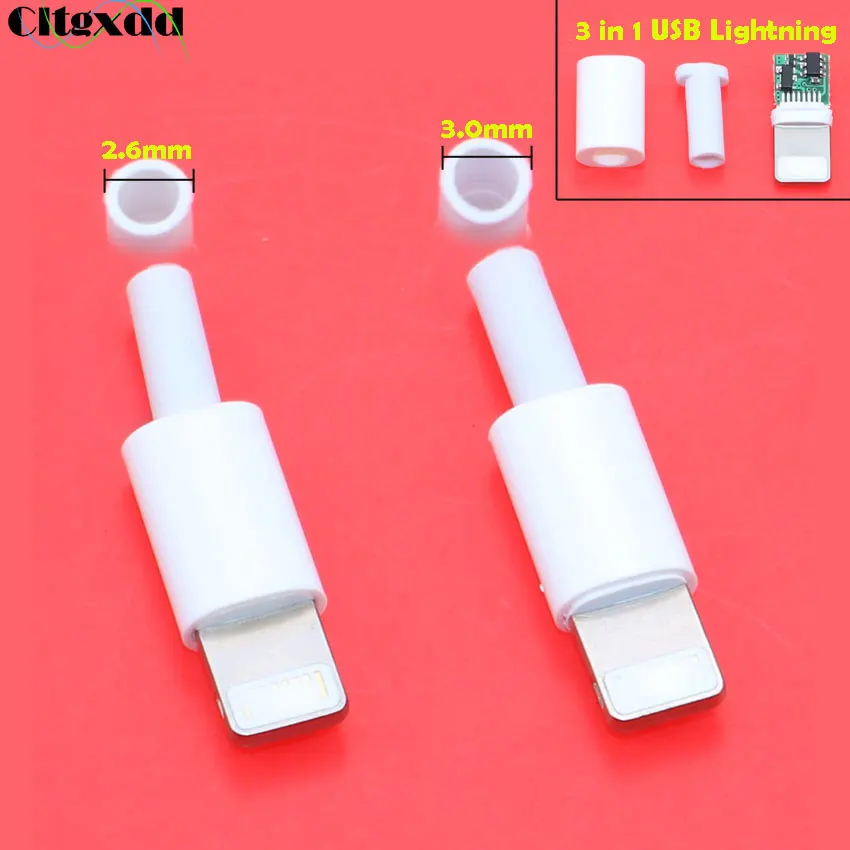 cltgxdd 4pcs For iphone dock USB plug with chip board male connector welding 2.6 / 3.0 mm Data OTG line interface DIY data cable