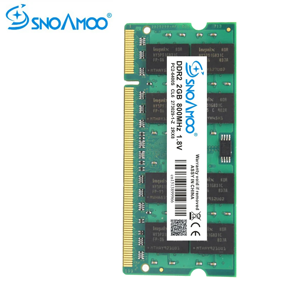 

SNOAMOO Notebook Memory 2G 4G 667MHz PC2-5300S DDR2 800MHz PC2-6400 200Pin DDR2 CL6 1.8V SO-DIMM Laptop RAMs Lifetime Warranty