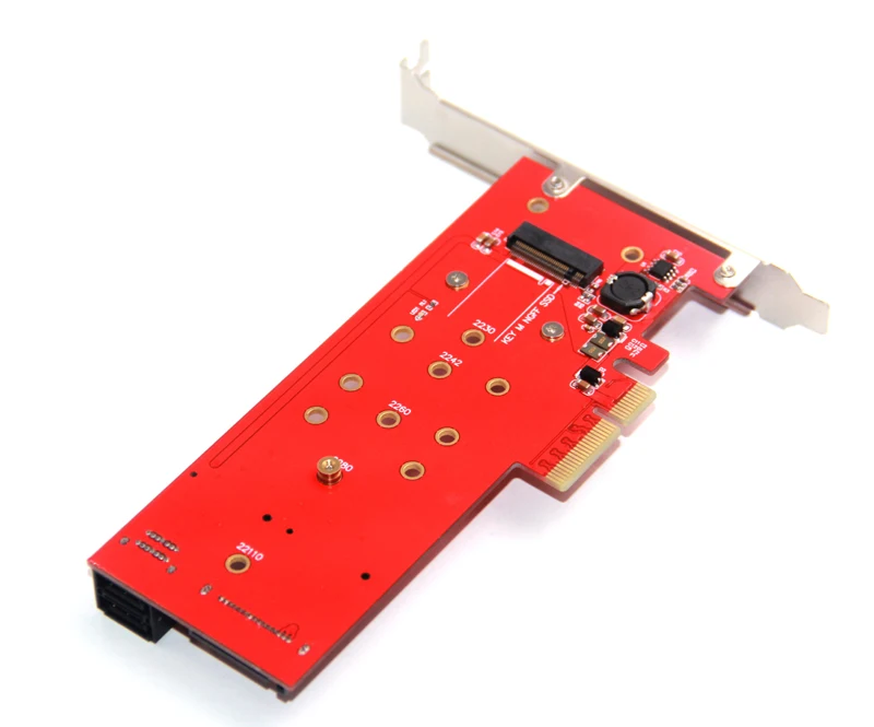 PCIE to M2 Adapter PCIE X4 to 1Port M Key NVMe M.2 + 2Port B Key NGFF M.2 Riser Card SATA 15Pin Power 2 SATA Connect Motherboard