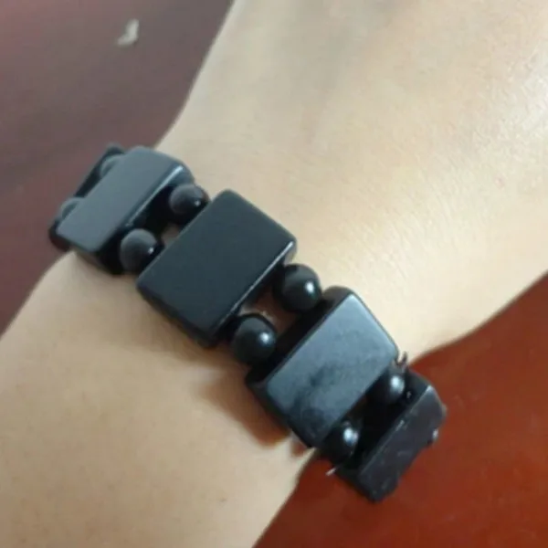 

High Quality Black sibin bian stone bianchi jade needle stone Energy bracelets/Hand row for men/women gift health jewelry