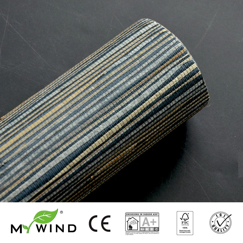 2019 MY WIND Grasscloth Wallpaper sea grass 3D wallpapers designs office TV natural scenery decorative wallpaper black