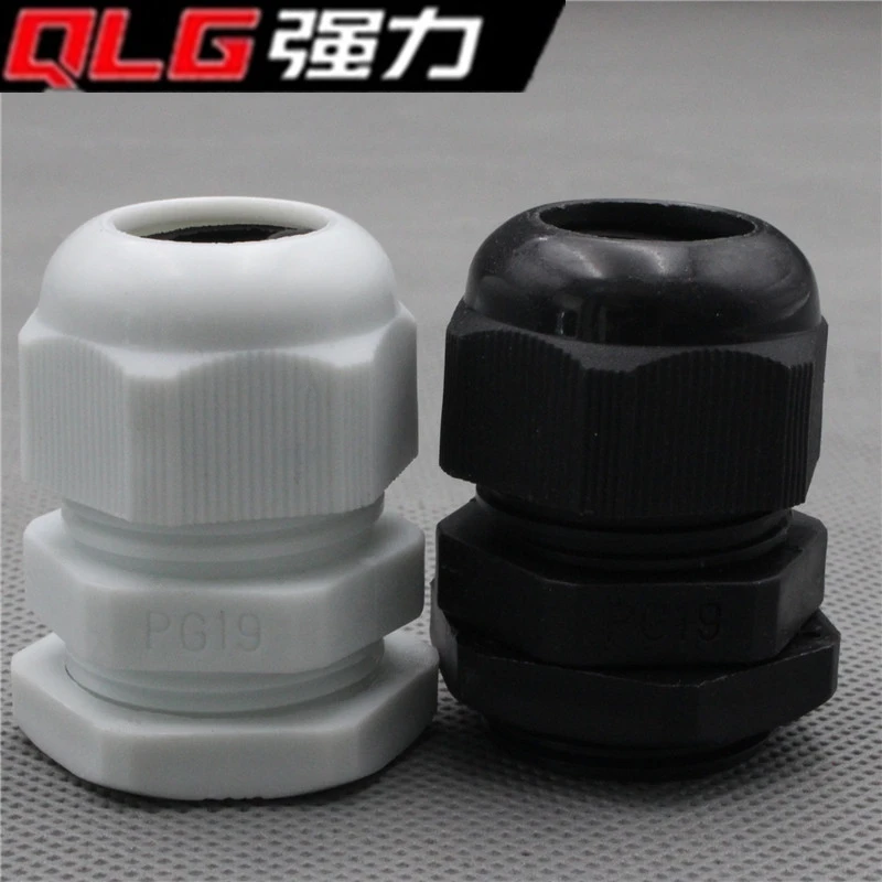 1piece PG19 Waterproof Nylon Plastic Cable Gland Connector for 12-15mm Cable Black color Hot Sale IP68 Factory wholesale