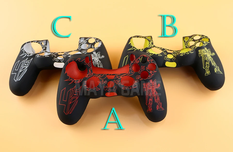 10 Stück schützende Silikonhülle mit Griff für PS4-Controller-Shell, PS4-Aufkleber für Playstation 4