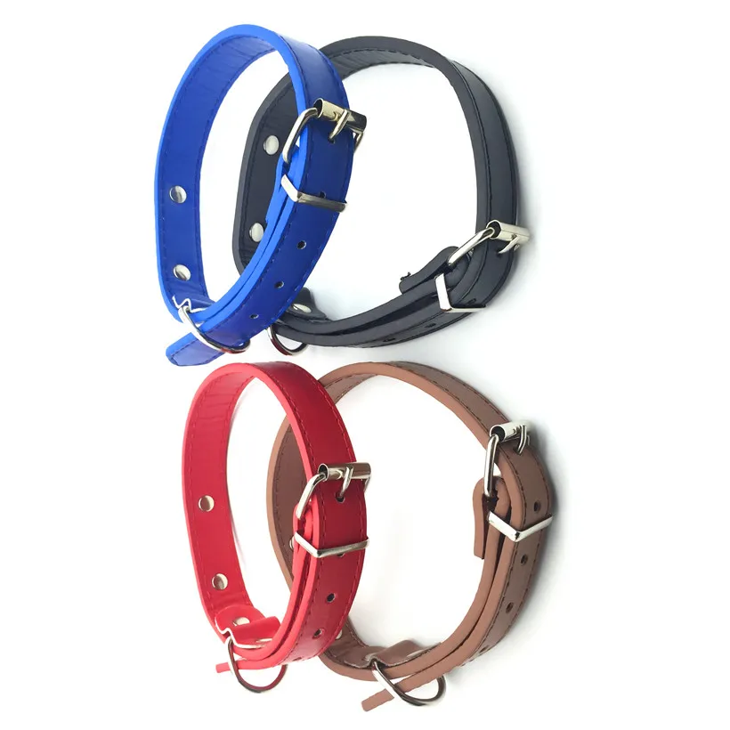 1 Pcs Dierbenodigdheden PU Lederen Materiaal Halsband Hals Sets Verstelbare Size Huisdier Halsbanden Huisdier Hond Wandelen Levert