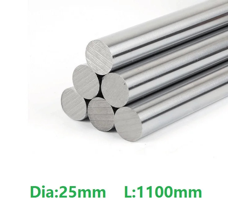 4pcs/lot 25mm linear shaft 1100mm long 25x1100mm hardened chromed plated shaft for CNC 3D printer parts steel rod