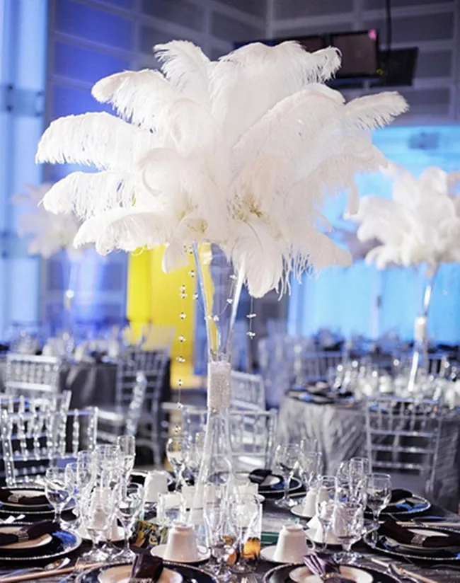 wholesale 50pcs High quality natural white selection ostrich feathers 6-24inch/15-60cm diy Decoration stage performance