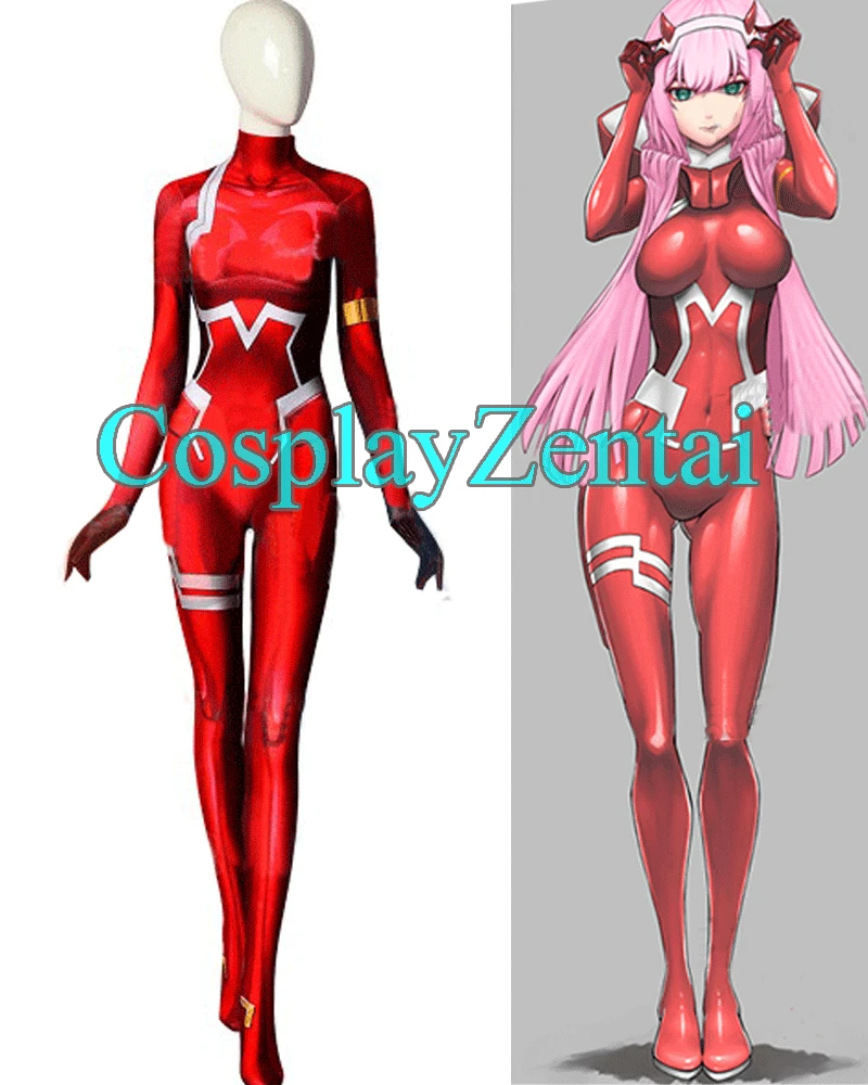 

Darling in the franxx 02 zero two Cosplay Costume Spandex 3D Printing Zentai Bodysuit