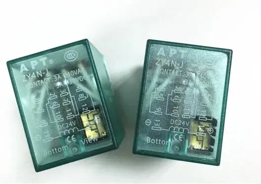 HOT NEW Intermediate 24V relay APT ZY4N-J DC24V ZY4N-J-DC24V APTZY4N-J ZY4NJ DC24V 24VDC 3A 240VAC DIP14 5pcs/lot