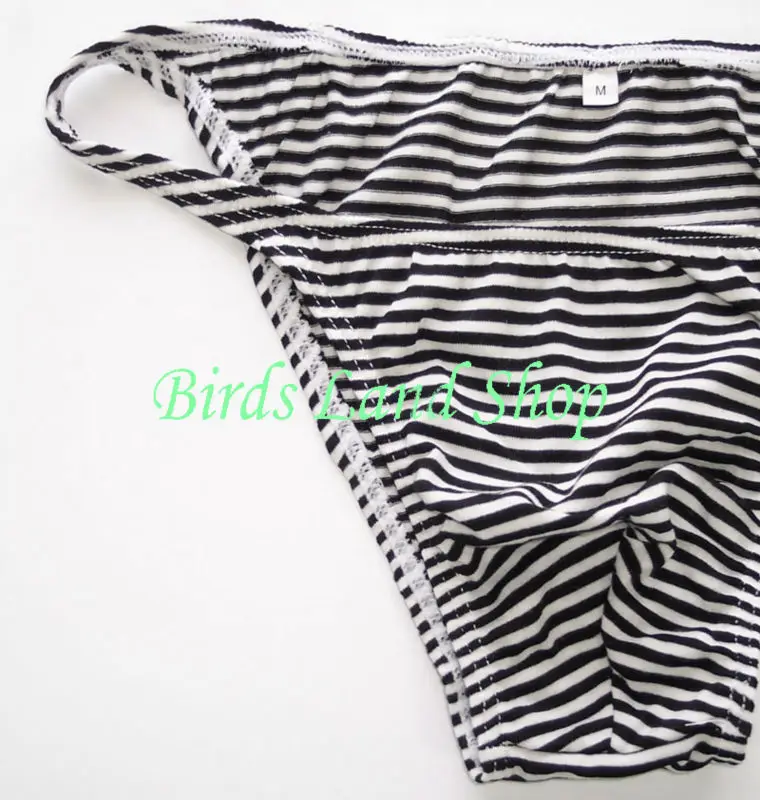 Mens String Bikini Stripe Jersy Poly/Cotton/Spandex G377C Narrow Waist