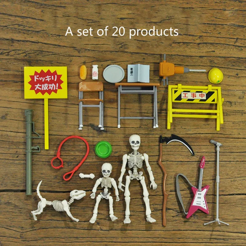 New Special Price Die-cast PVC Skeleton Model Can Be Moving Even Hand - Held Figures Play Food Scene Furniture Accessories Lol