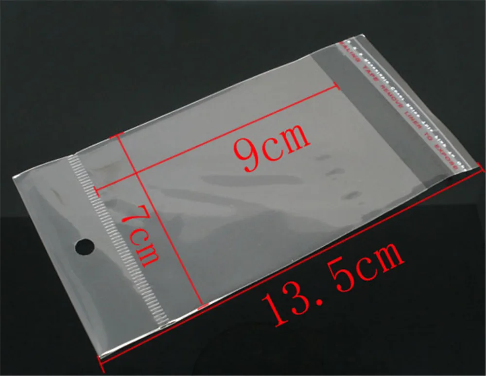 DoreenBeads 200PCs Clear Self Adhesive Seal Plastic Bags 13.5x7cm (B05760), yiwu