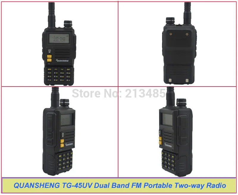 

QUANSHENG TG-45UV 400-480MHz & 136-174MHz Dual Band 6W 128CH Portable Two-way Radio