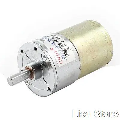 

12V 300RPM 2 Pin Connector Speed Reduce DC Gearbox Motor Silver Tone