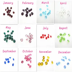 120Pcs Crystal 4mm Birthstone Charms Living Glass Memory Floating Lockets Necklace DIY Jewelry