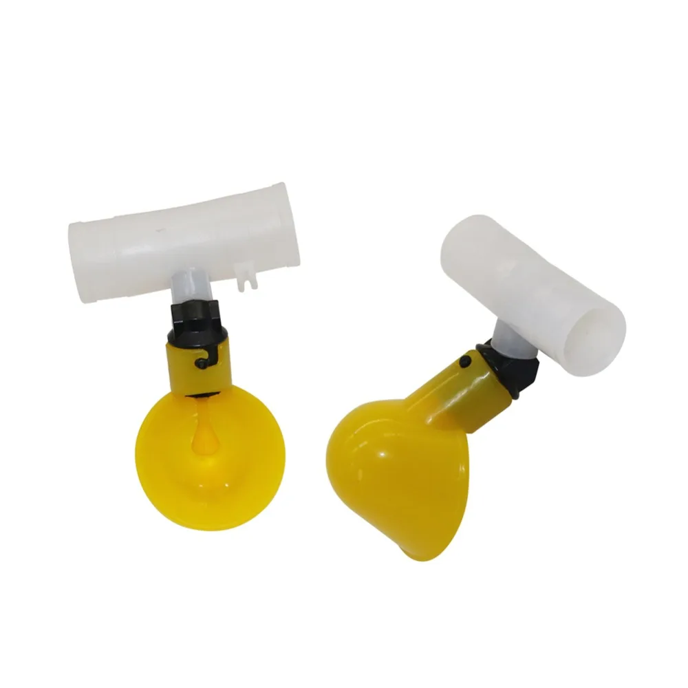 3 Pcs Automatic Quail Drinking Chicken Watering Bowl Yellow Nipples 20mm/25mm Connector Farm Poultry Drinking Water System