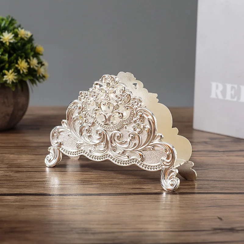 Europe Style Table Tissue Holder Napkin Rack Stand Metal Art Craft Home Decoration Hotel Restaurant Desktop Cafe Ornaments Gift